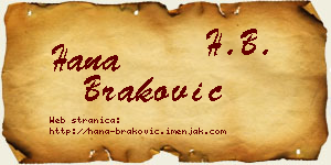 Hana Braković vizit kartica